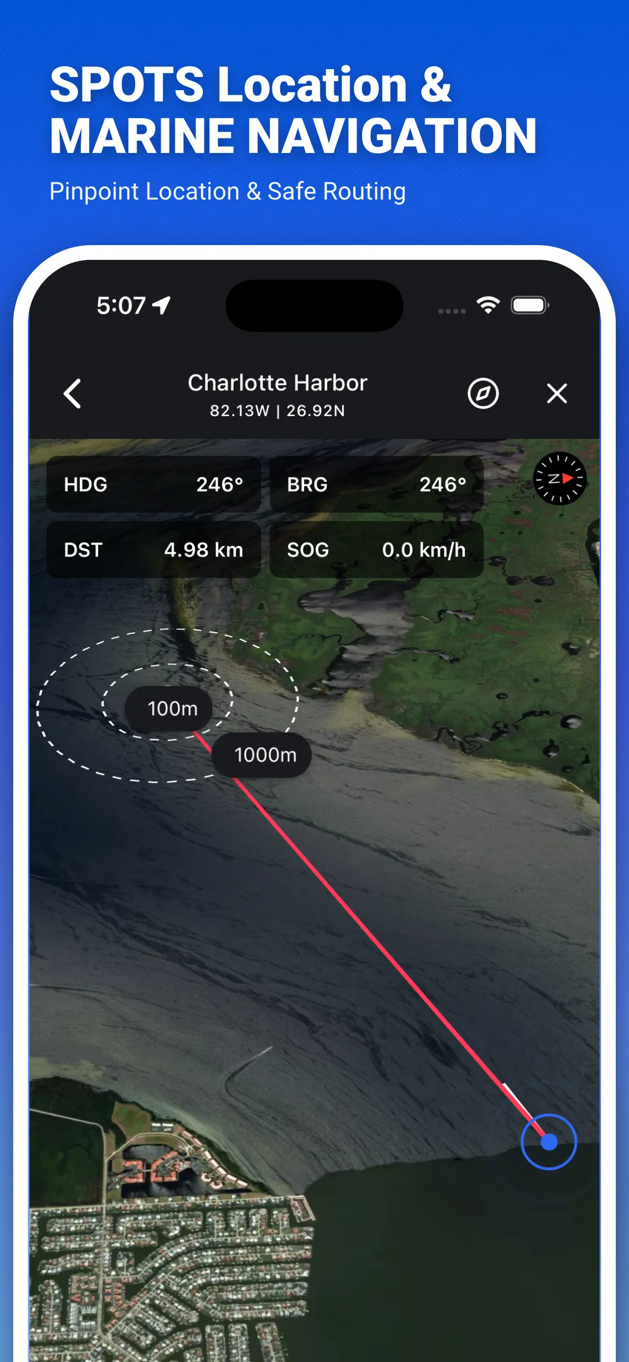 SunnyFish navigation planning for offshore fishing screenshot